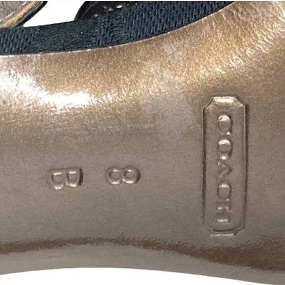 Coach Lucile Black Leather Charm Sandals - Size 8 - Picture 9 of 9